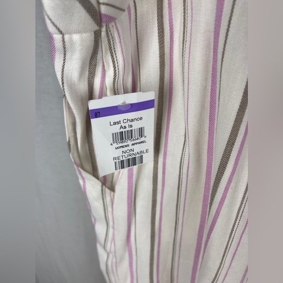 Trina Turk White Monument Pink and Brown Striped Pants Size 14 NWT - Picture 8 of 13